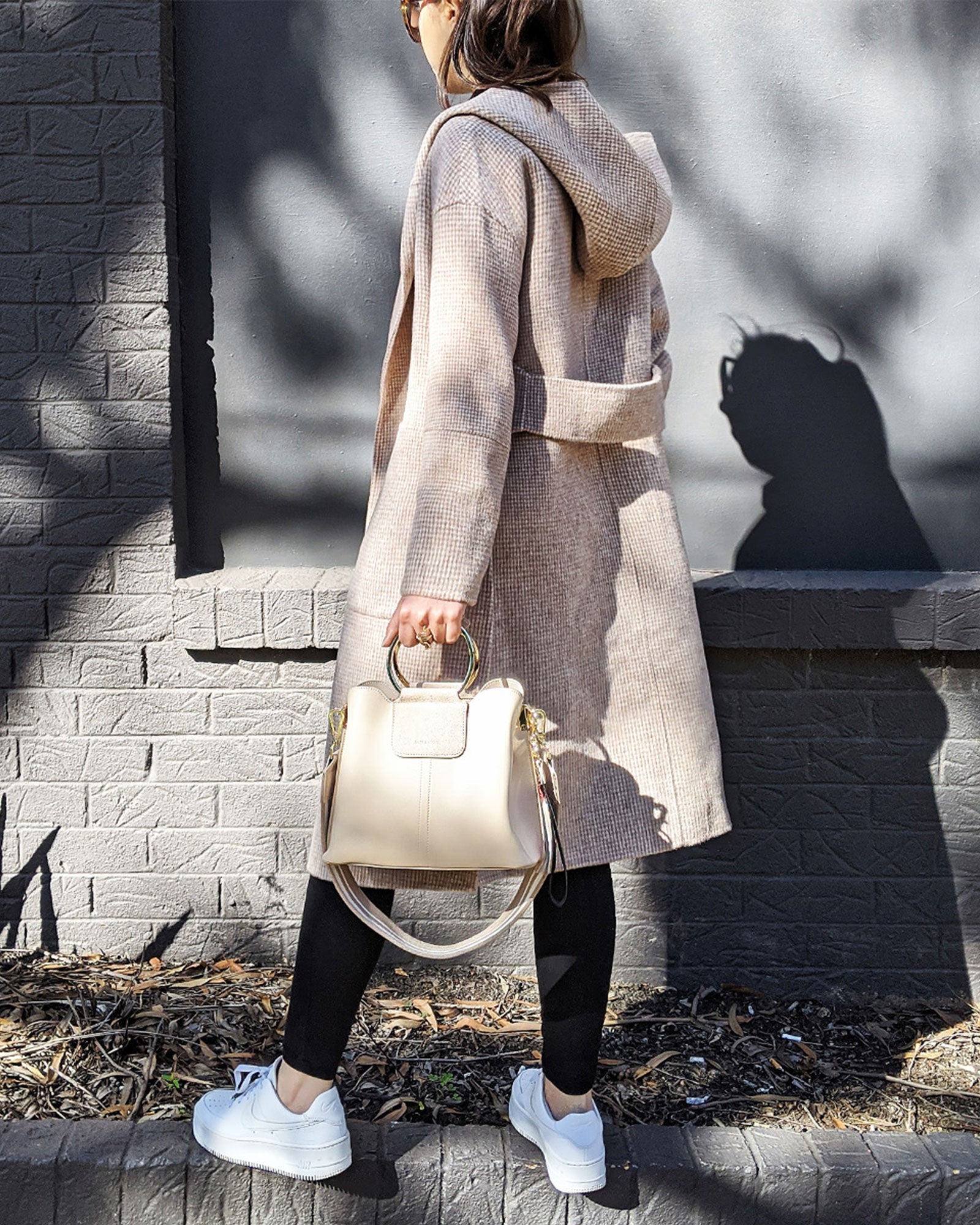 Wool blend coat beige hot sale