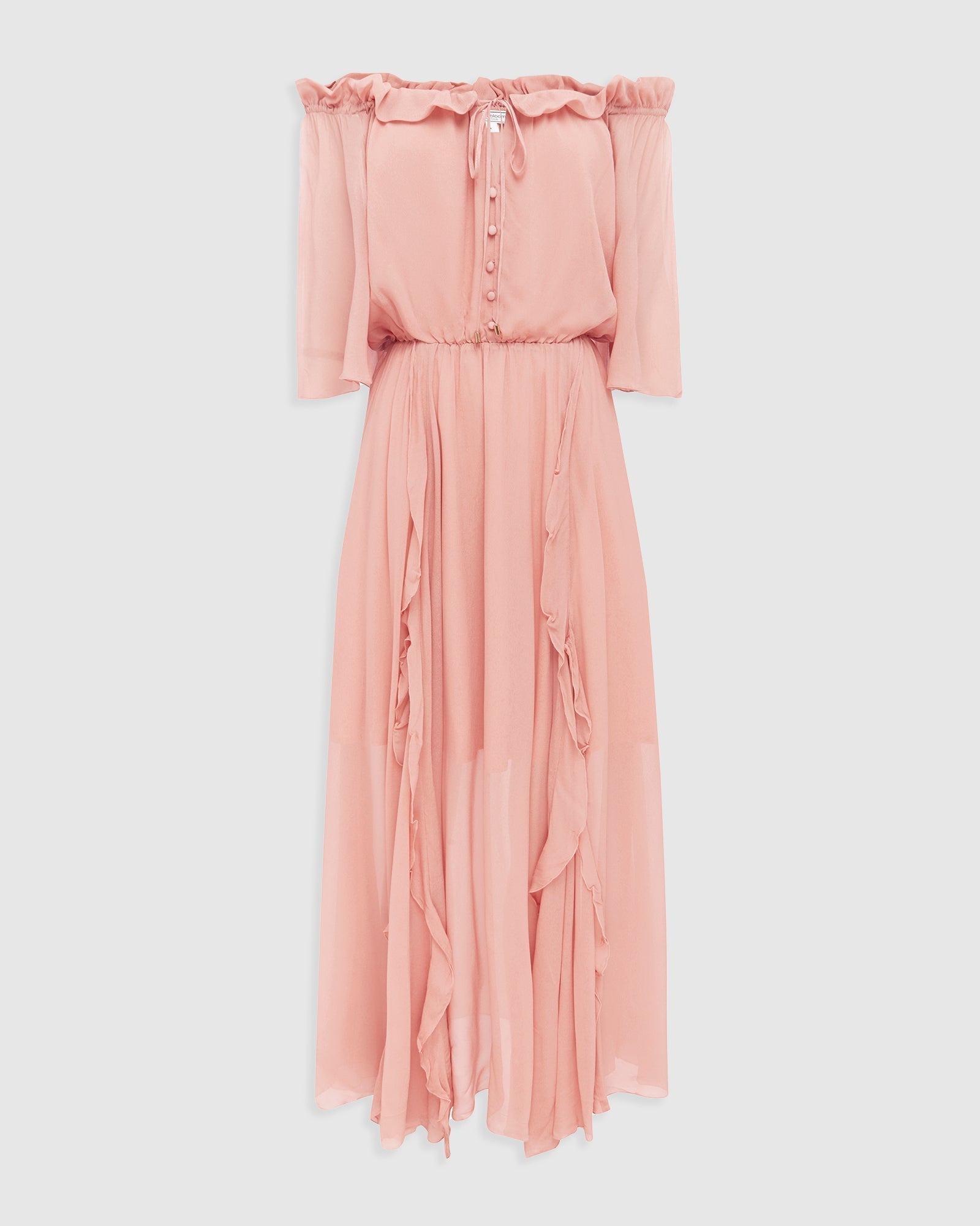 amour ruffle midi dress Belle & Bloom Amour Amour Ruffled Midi Dress - Navy - Blue