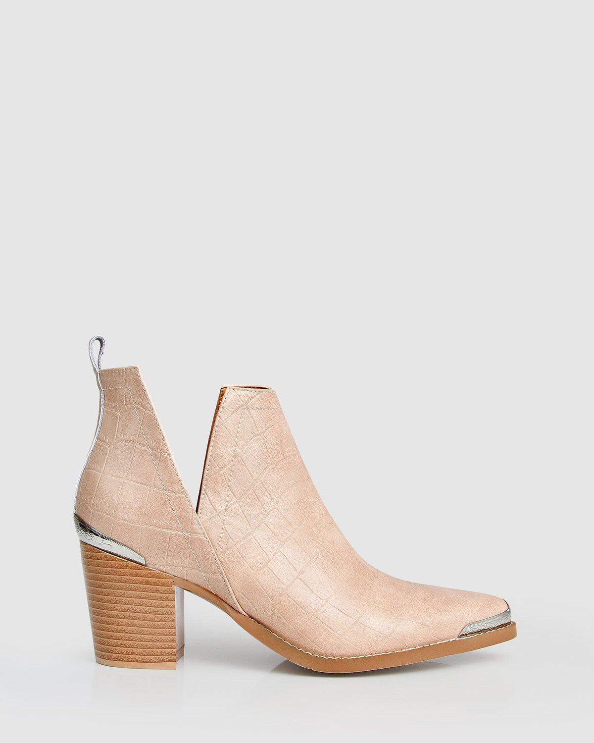 Austin Croc Embossed Ankle Boot Blush