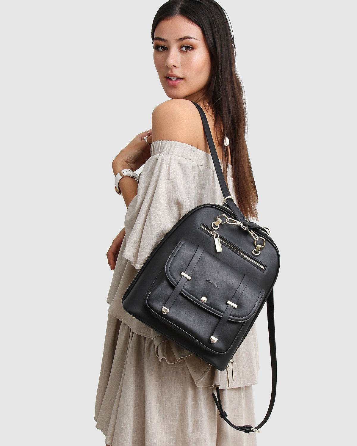 bella faux leather backpack 5th Ave Leather Backpack