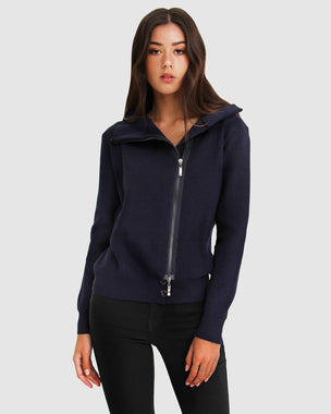 women's zip front jumper