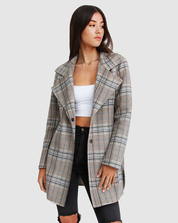 Ex-Boyfriend Wool Blend Jacket - Oat Plaid