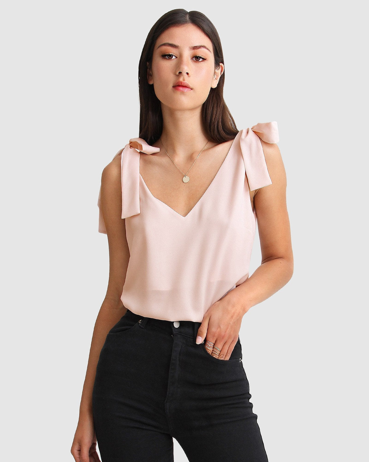 Feel You V Neck Top Blush