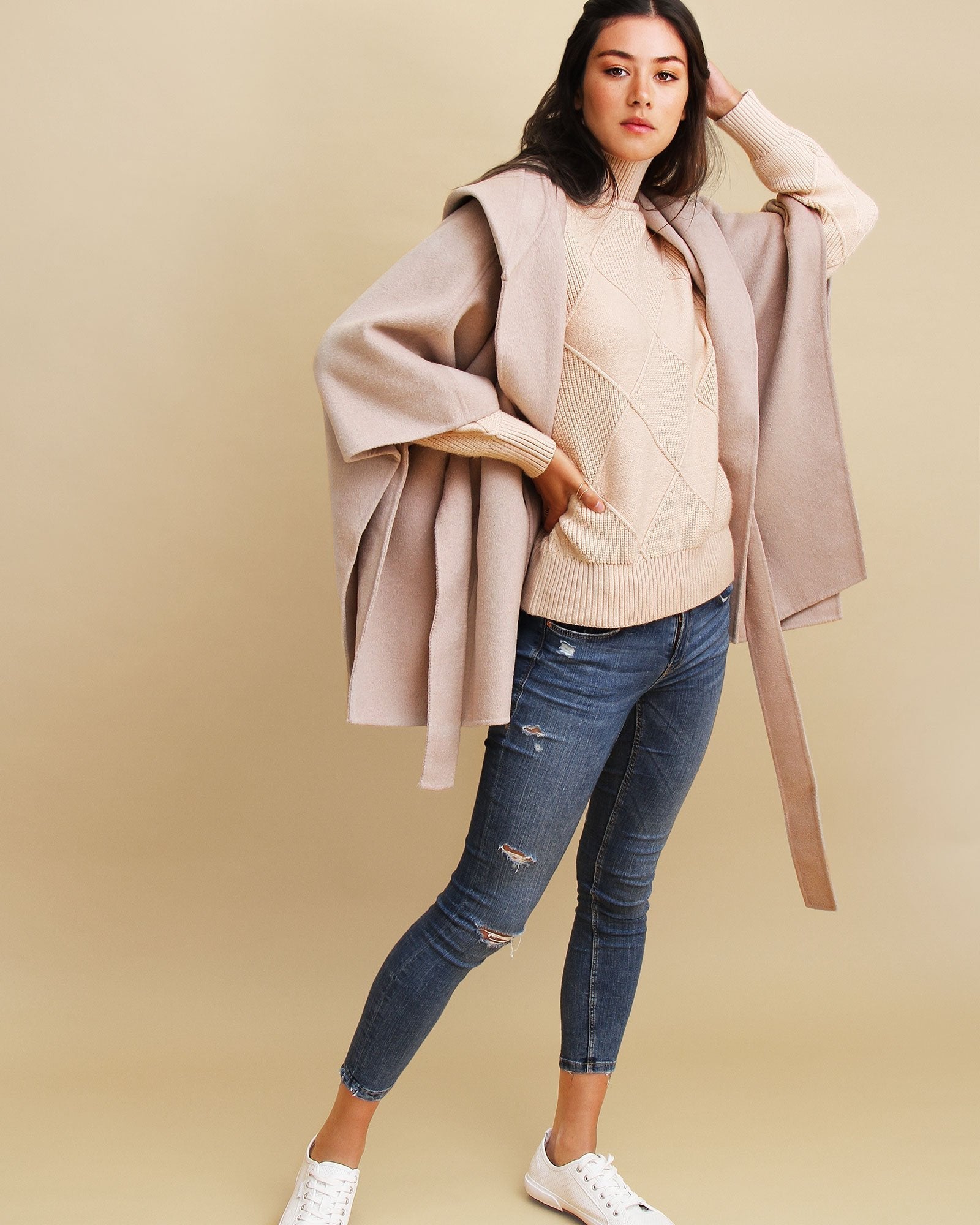 Jackson Landing Wool Blend Cape Coat - Sand – Belle & Bloom
