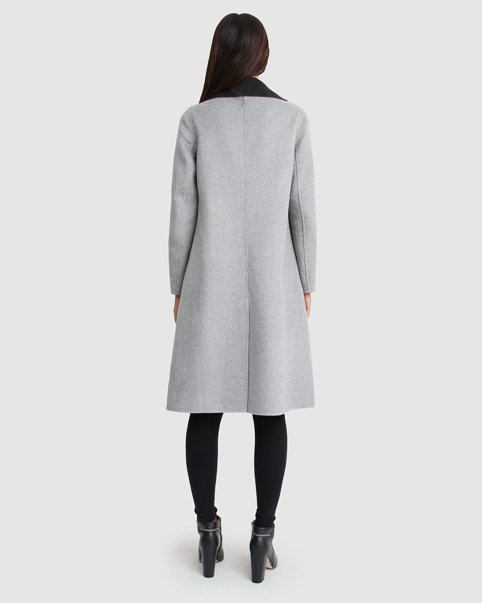 Two tone cheap wool coat