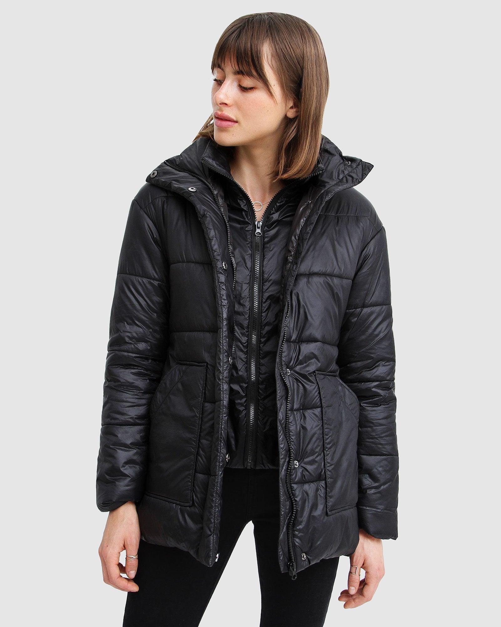 Black belted puffer on sale
