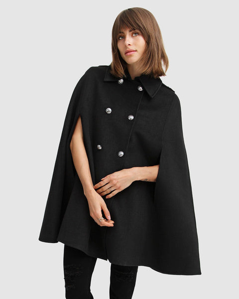 On My Mind Wool Blend Cape - Black – Belle & Bloom