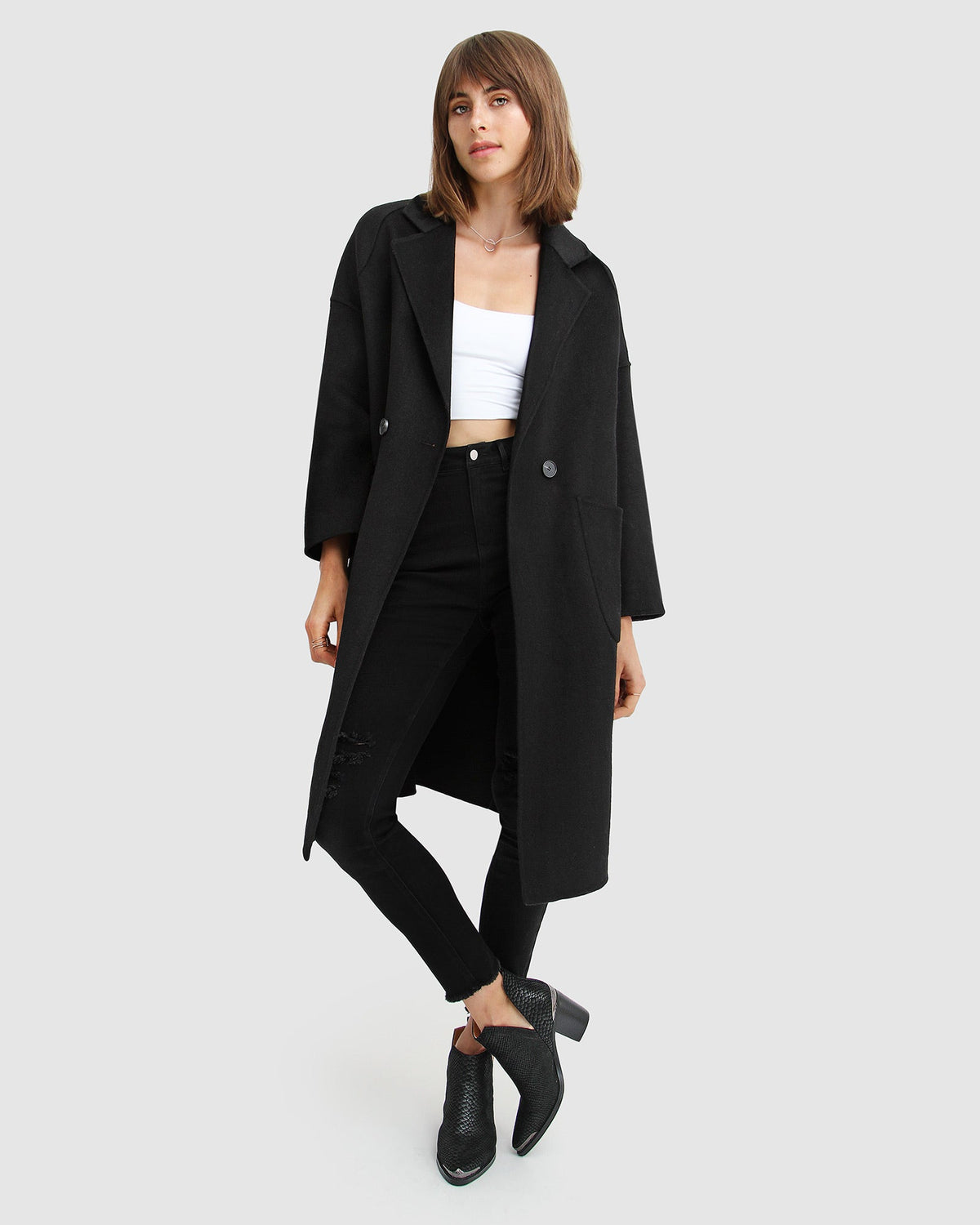 Publisher Double Breasted Wool Blend Coat