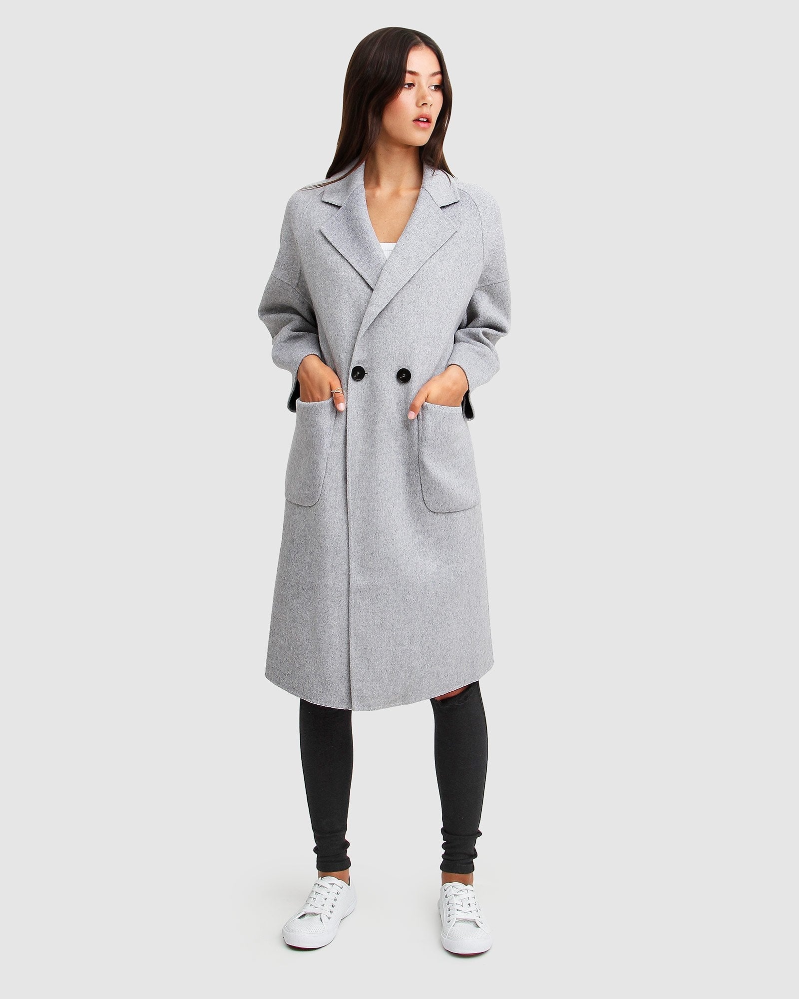 Grey double sales breasted coat
