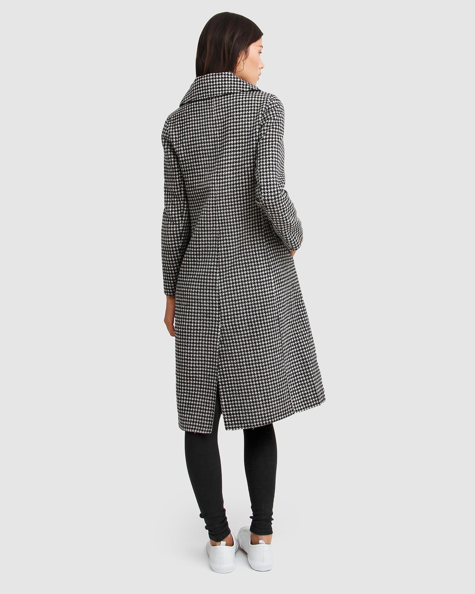 Save My Love Wool Coat Black White Check
