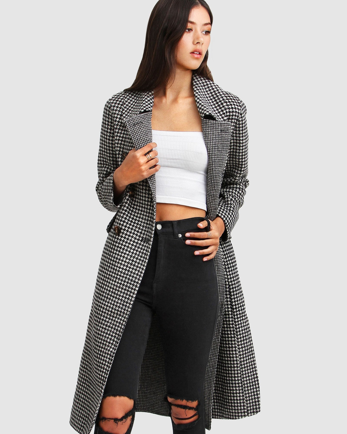 Save My Love Wool Coat & White Check