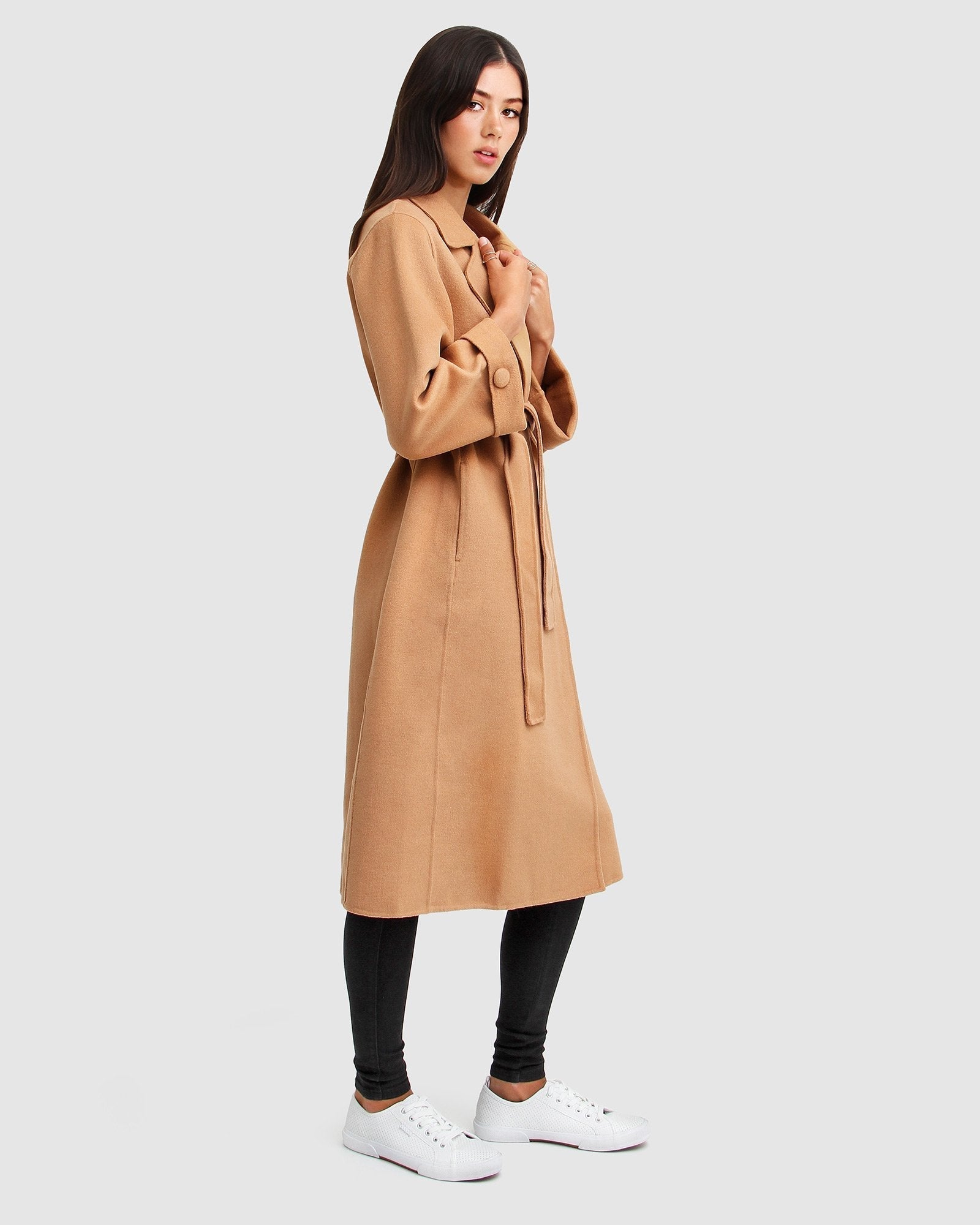 Stay Wild Oversized Wool Coat Camel Belle Bloom