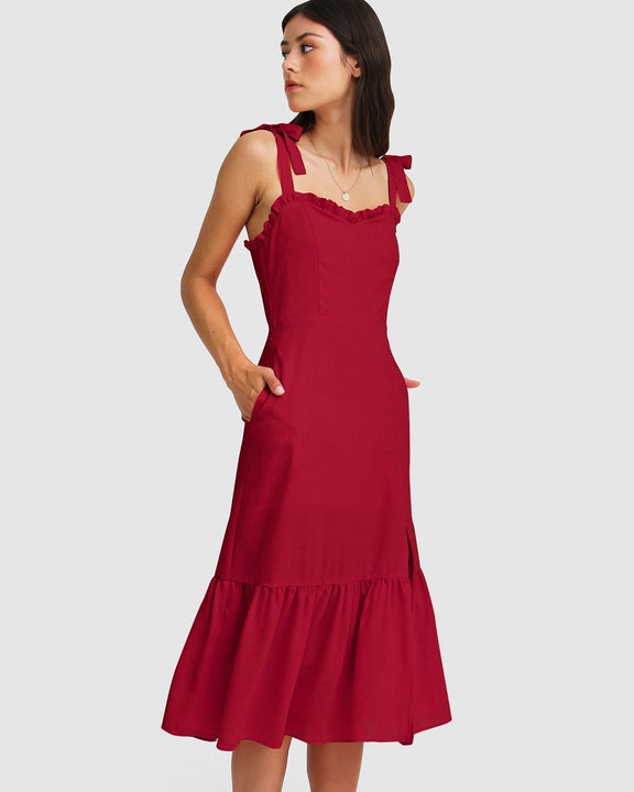 Summer Storm Midi Dress - Red