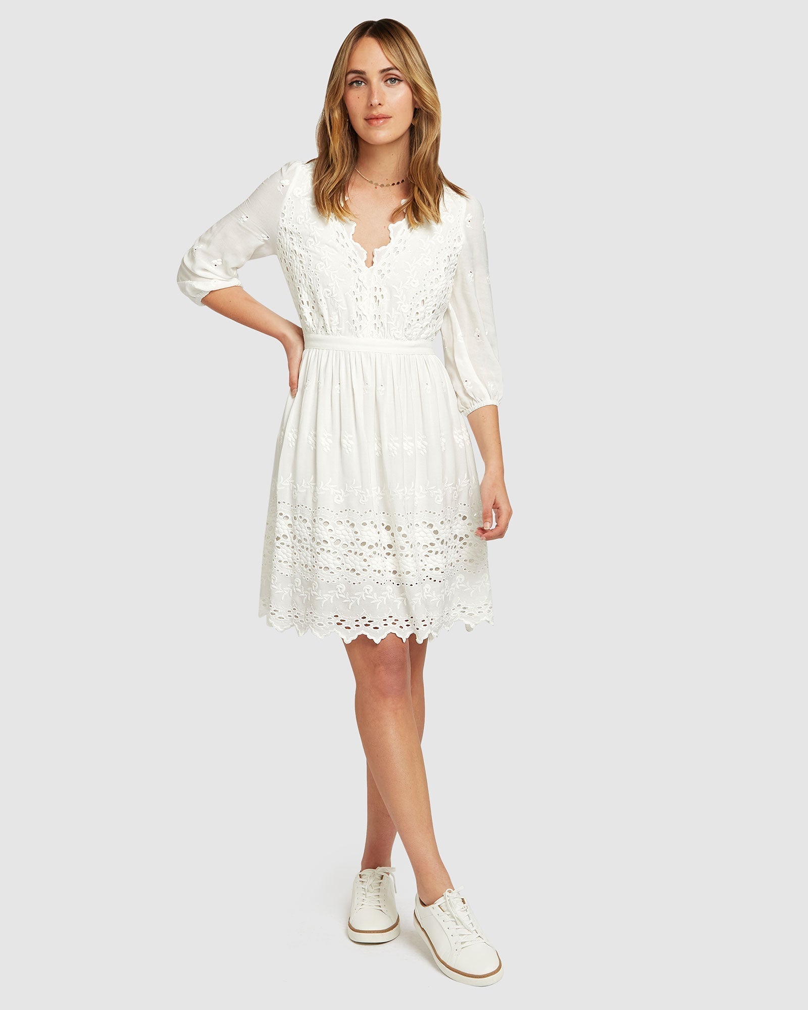 Belle & Bloom Women's Sweet Talk Eyelet Mini Dress