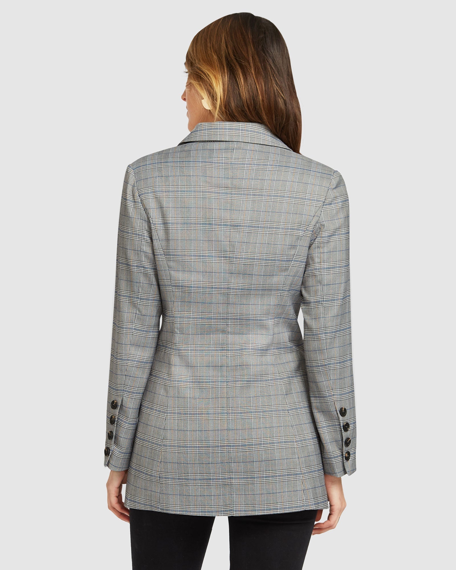 Gray plaid outlet blazer womens