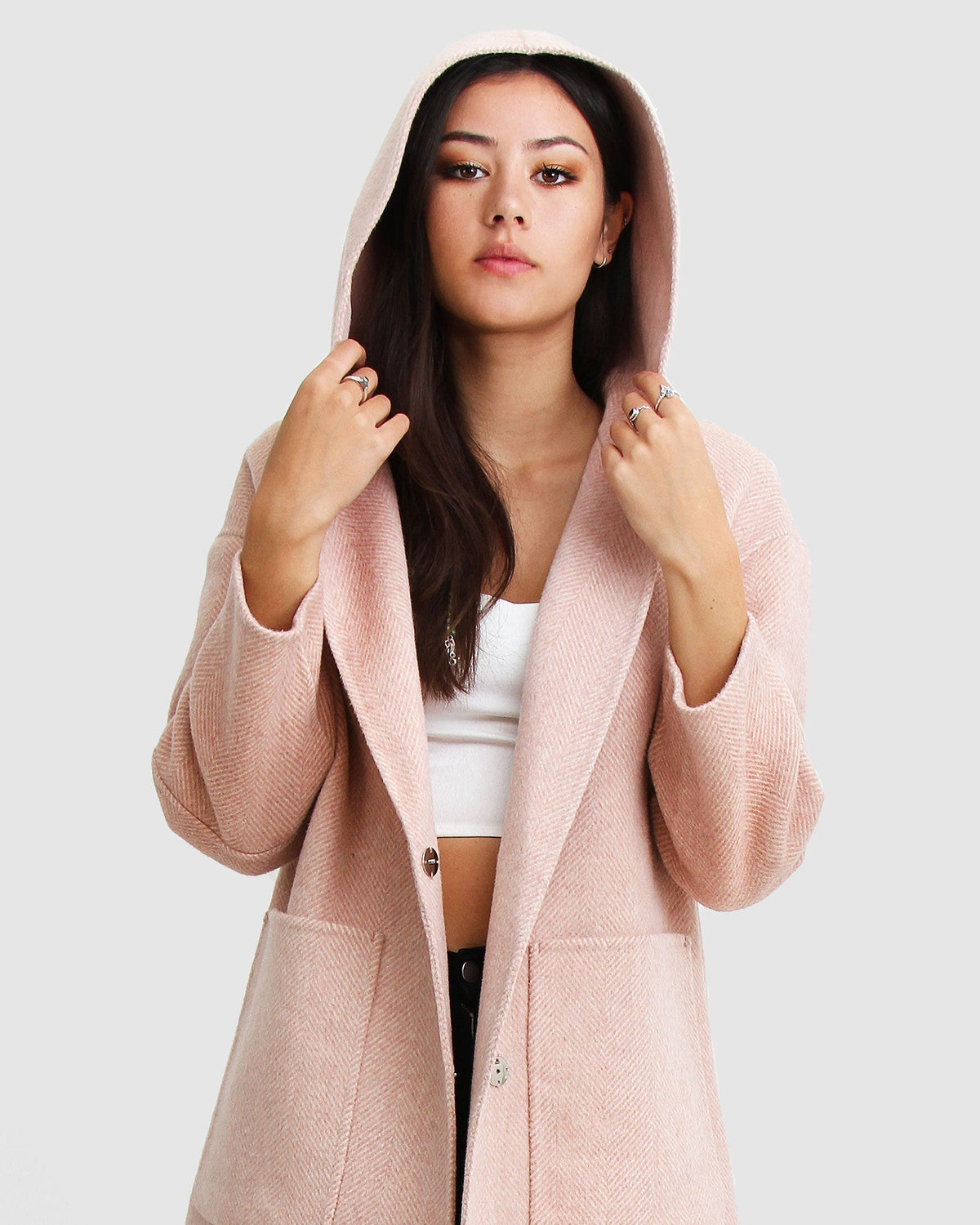 Walk This Way Wool Blend Oversized Coat Blush Pink