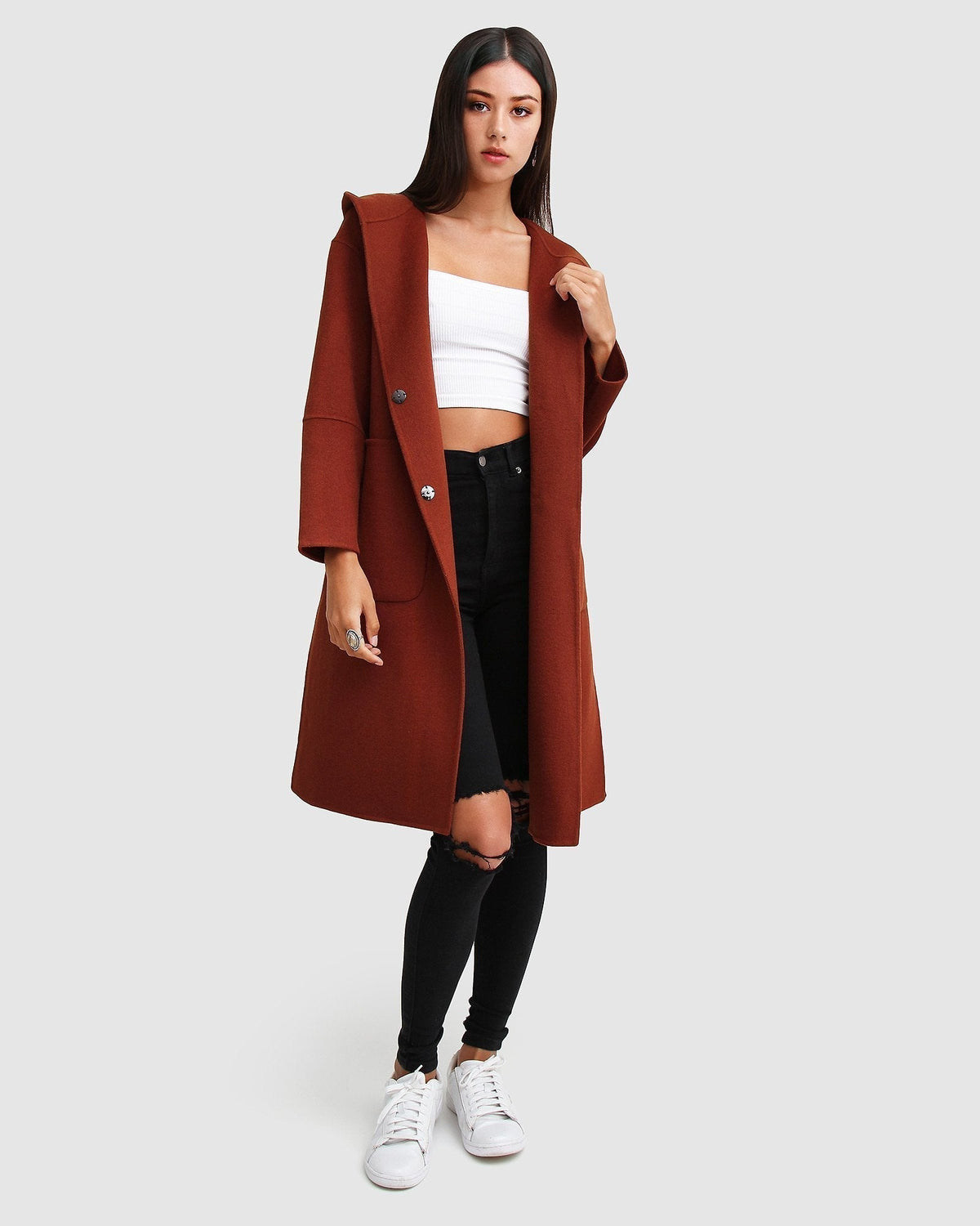 Walk This Way wool oversized coat caramel Belle & Bloom